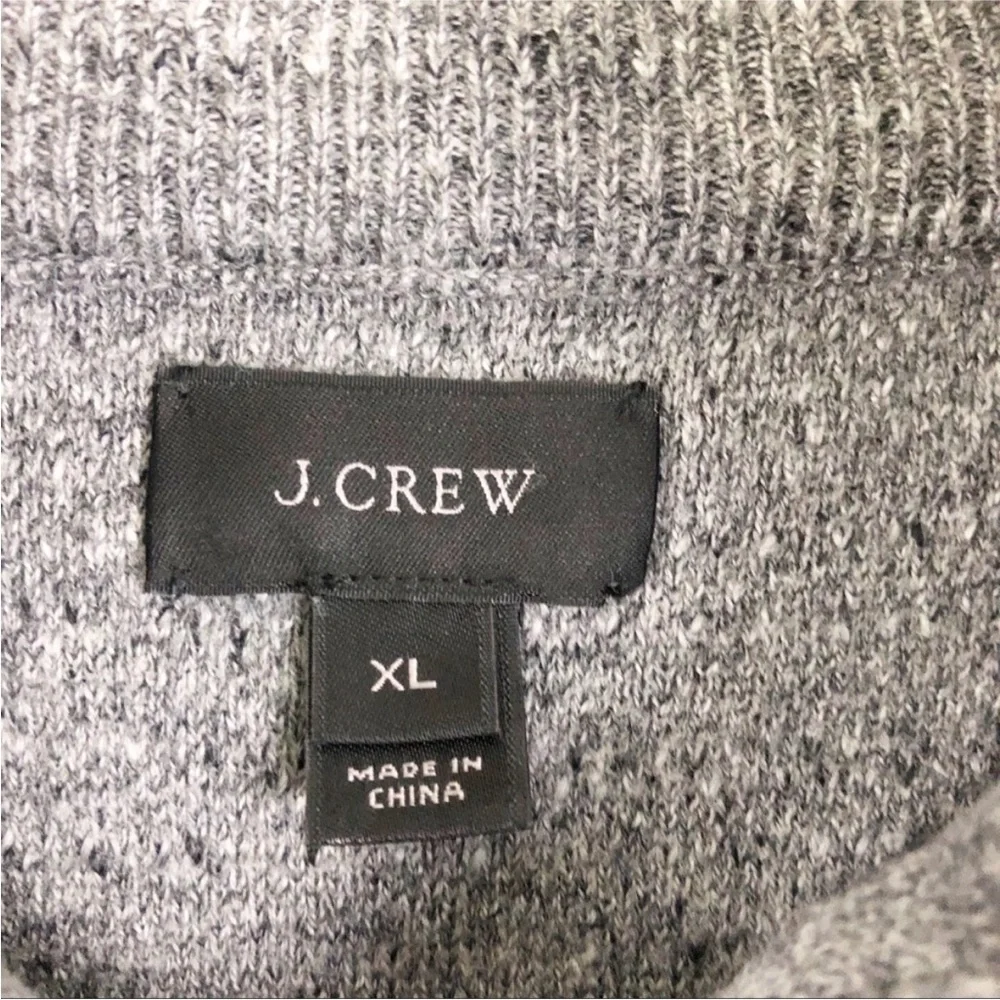 J. Crew Men’s Grey XL Quarter-Zip Pullover Sweater